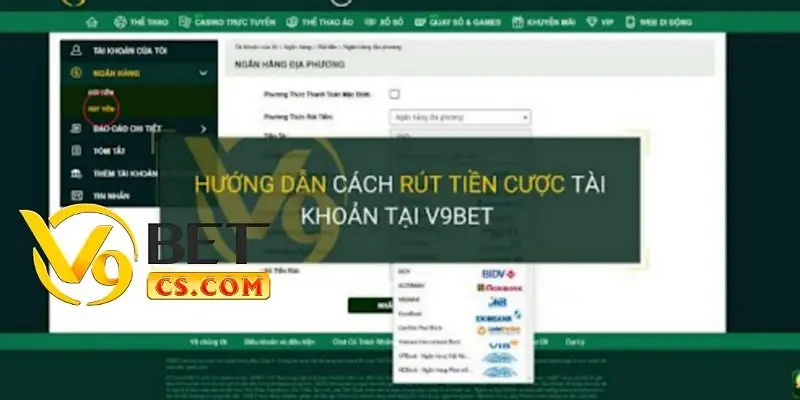 Hướng dẫn rút tiền V9bet an toàn bạn có thể áp dụng theo