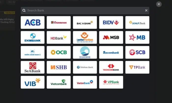 Hệ thống 24 ngân hàng uy tín tại V9bet